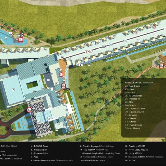 Resort map of Atelier Estudio Playa Mujeres