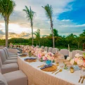 Wedding dinner reception in el cielo venue at atelier playa mujeres resort