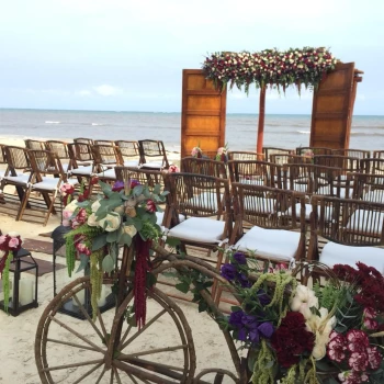 Azul beach and resort wedding ceremony decor beach venue