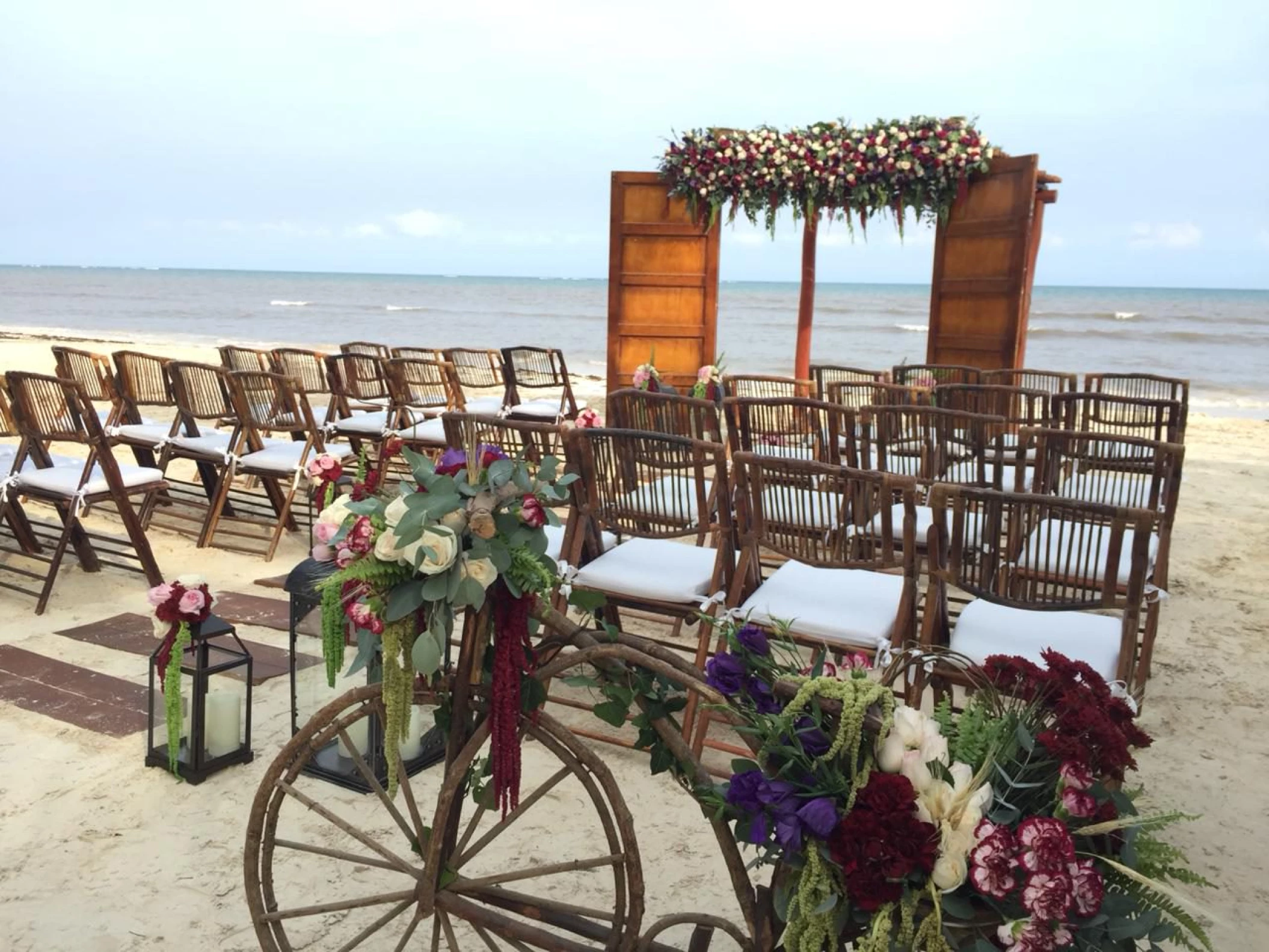 Azul beach and resort wedding ceremony decor beach venue