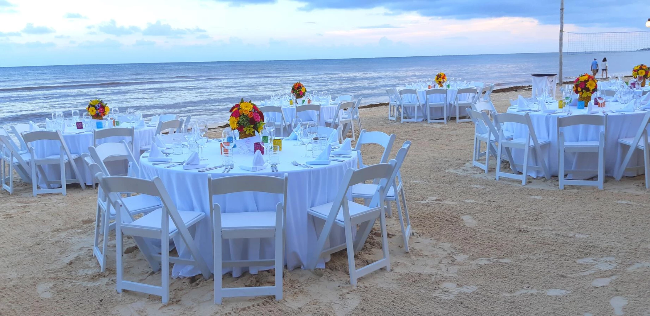 dinner reception in Beachfront palapa beach at azul beach resort riviera cancun