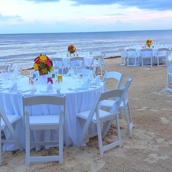 dinner reception in Beachfront palapa beach at azul beach resort riviera cancun