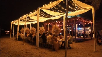 Dinner reception on palapa yoga at Azul Beach Resort Riviera Cancun