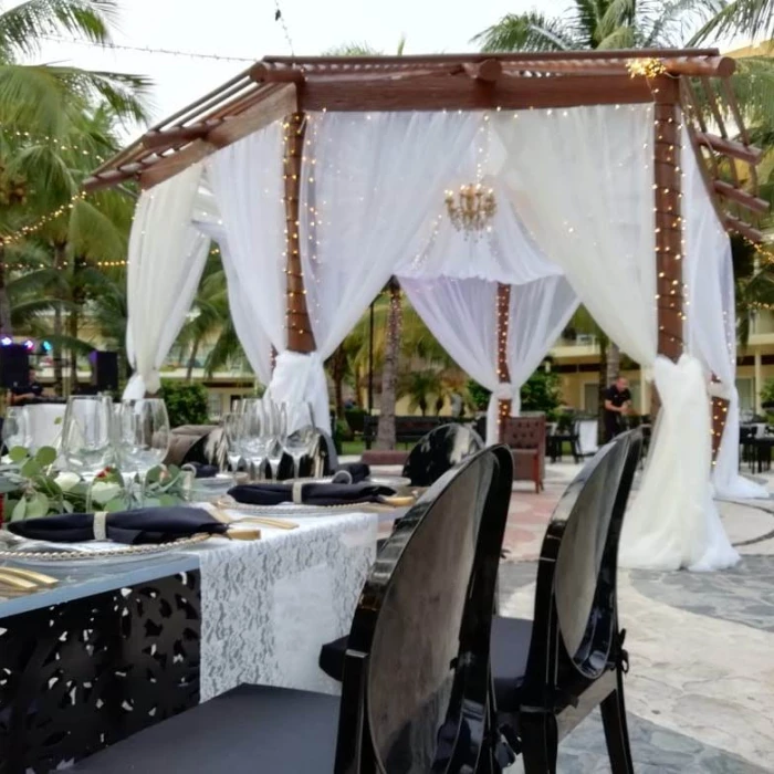 Dinner reception on Plaza Zavaz at Azul Beach Resort Rivera Cancun