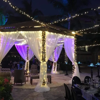 Dinner reception on Plaza Zavaz at Azul Beach Resort Rivera Cancun