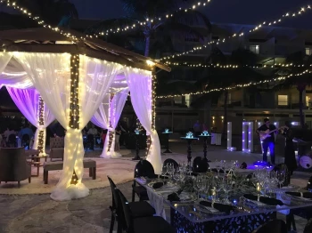 Dinner reception on Plaza Zavaz at Azul Beach Resort Rivera Cancun