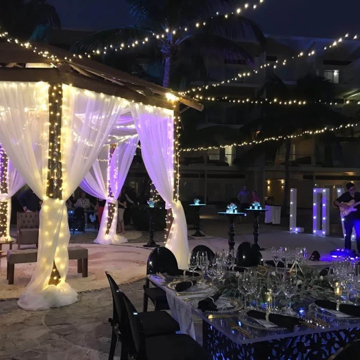 Dinner reception on Plaza Zavaz at Azul Beach Resort Rivera Cancun