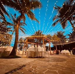 Dinner reception on Plaza Zavaz at Azul Beach Resort Riviera Cancun