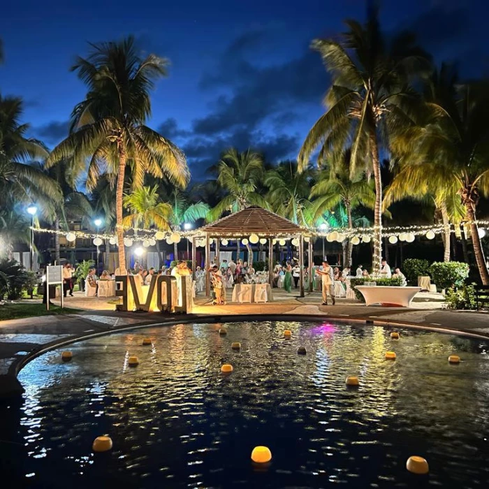 Surround by tropical garden in the Plaza Zavaz at azul beach resort riviera cancun