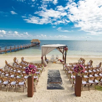 Ceremony decor in Zavaz Gazebo venue at azul beach resort riviera cancun