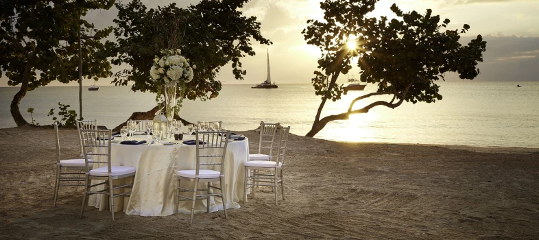 Dinner reception on the beac at Azul Beach Resort Negril