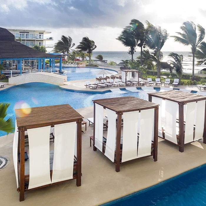 Azul Beach Resort Riviera Cancun pools and daybeds