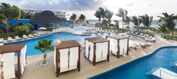 Azul Beach Resort Riviera Cancun pools and daybeds