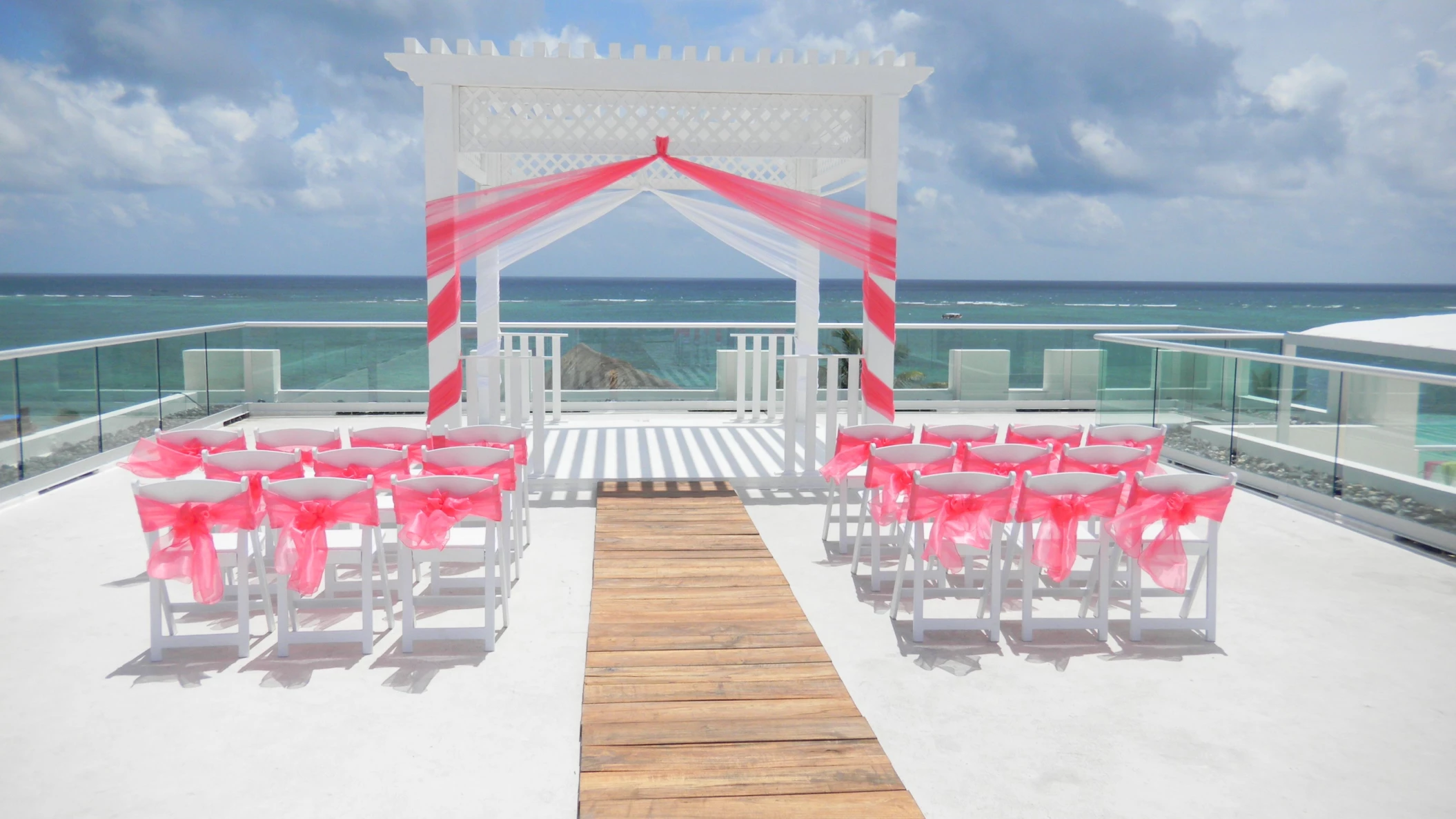 Ceremony decor in Sky gazebo venue at azul beach resort riviera cancun