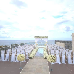 Ceremony decor in Sky gazebo venue at azul beach resort riviera cancun