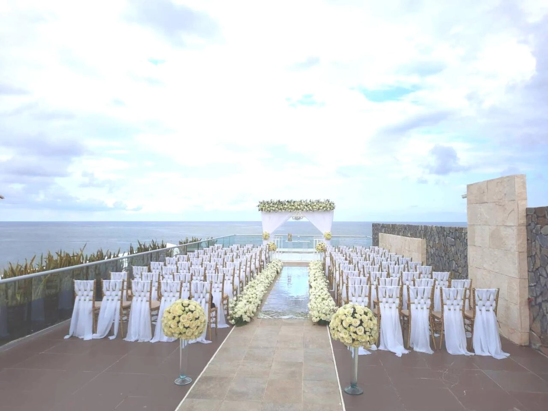 Ceremony decor in Sky gazebo venue at azul beach resort riviera cancun