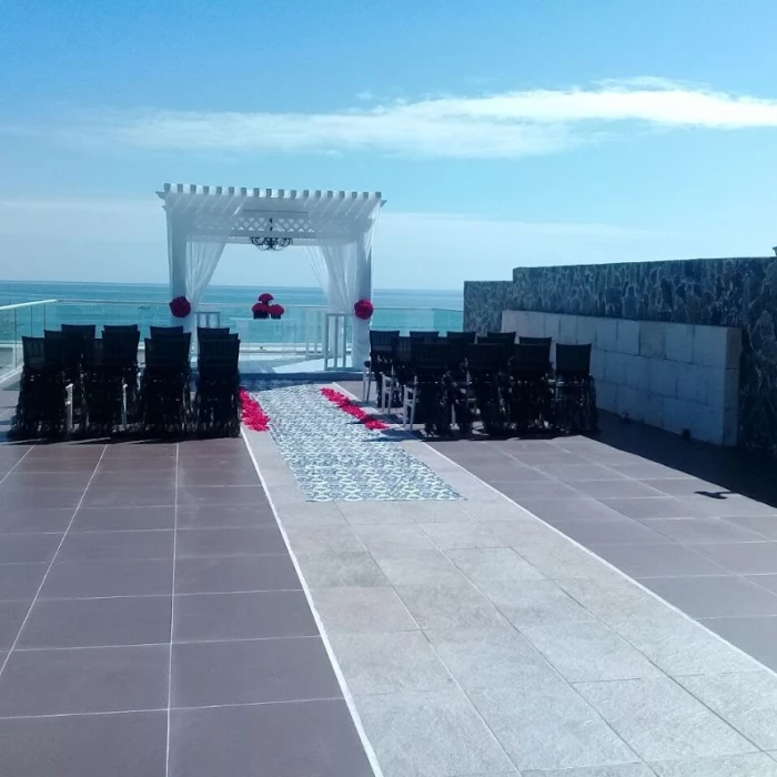 Ceremony decor on sky deck at Azul beach resort riviera cancun