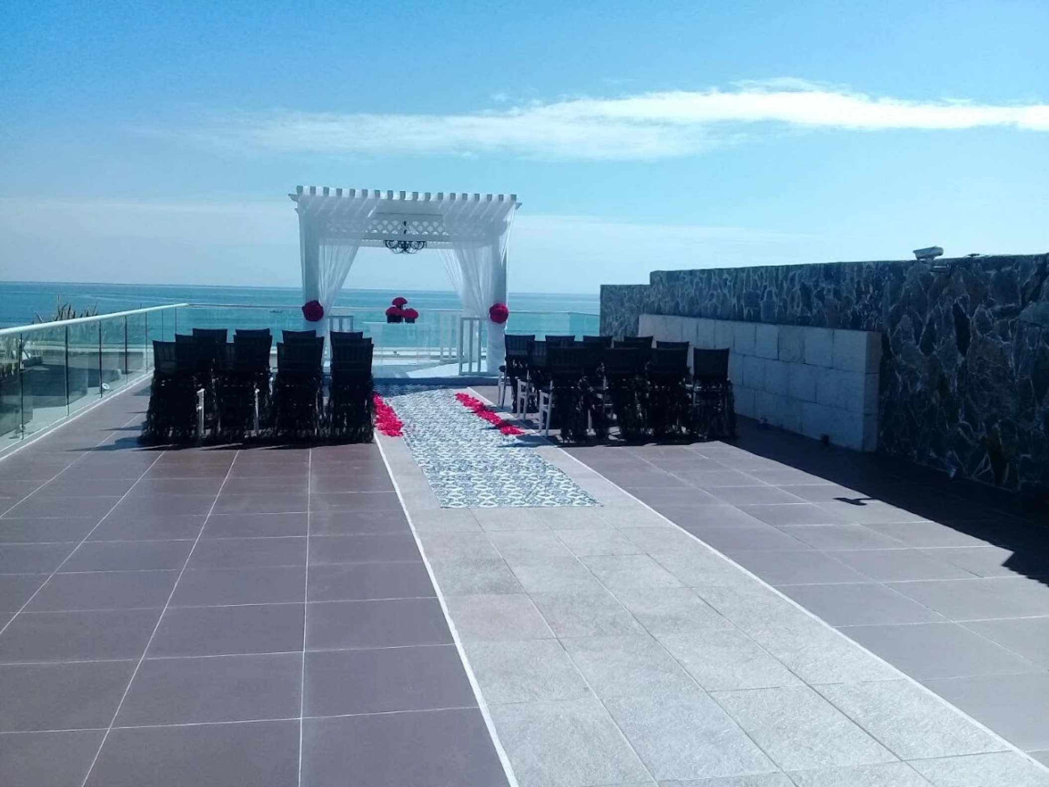 Ceremony decor on sky deck at Azul beach resort riviera cancun