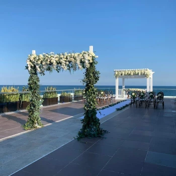 Ceremony decor on sky deck at Azul beach resort riviera cancun