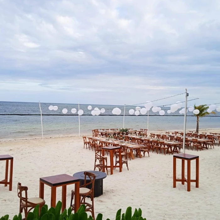 Dinner reception on beach building 3 at Azul Beach Resort Riviera Cancun