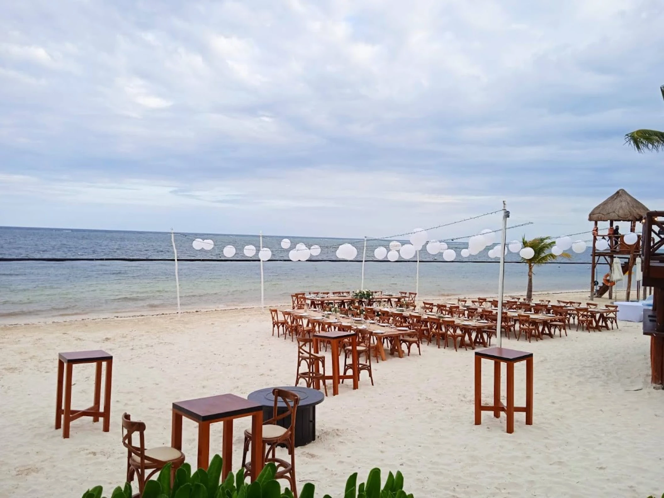 Dinner reception on beach building 3 at Azul Beach Resort Riviera Cancun