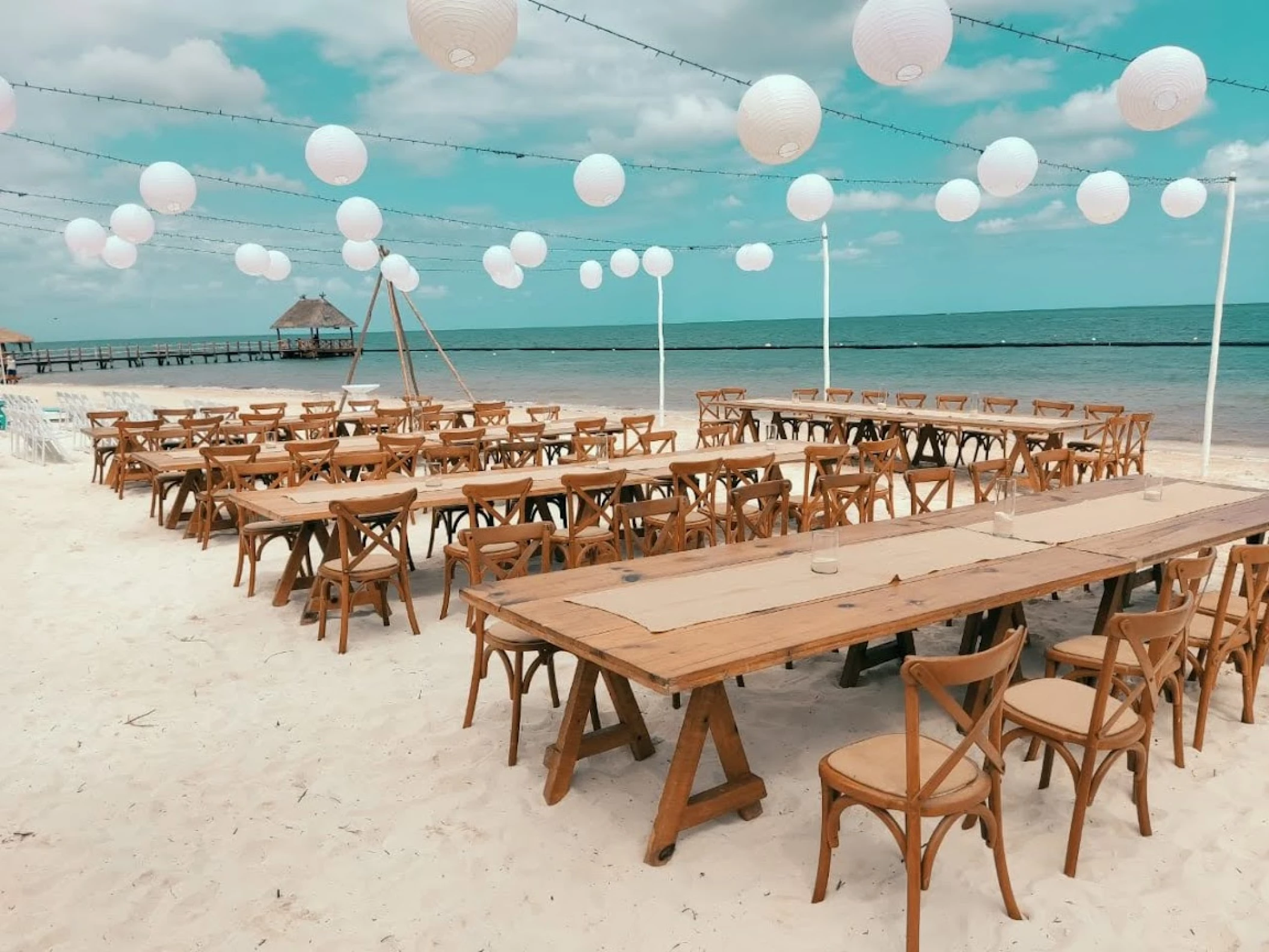 Dinner reception on beach building 3 at Azul Beach Resort Riviera Cancun