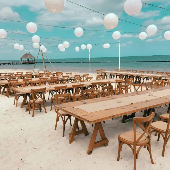 Dinner reception on beach building 3 at Azul Beach Resort Riviera Cancun