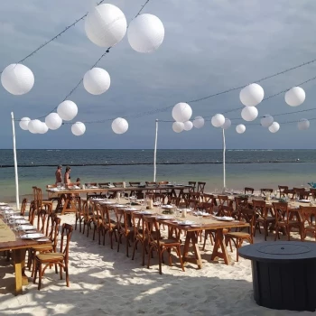 Dinner reception on beach building 3 at Azul Beach Resort Riviera Cancun