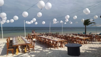 Dinner reception on beach building 3 at Azul Beach Resort Riviera Cancun