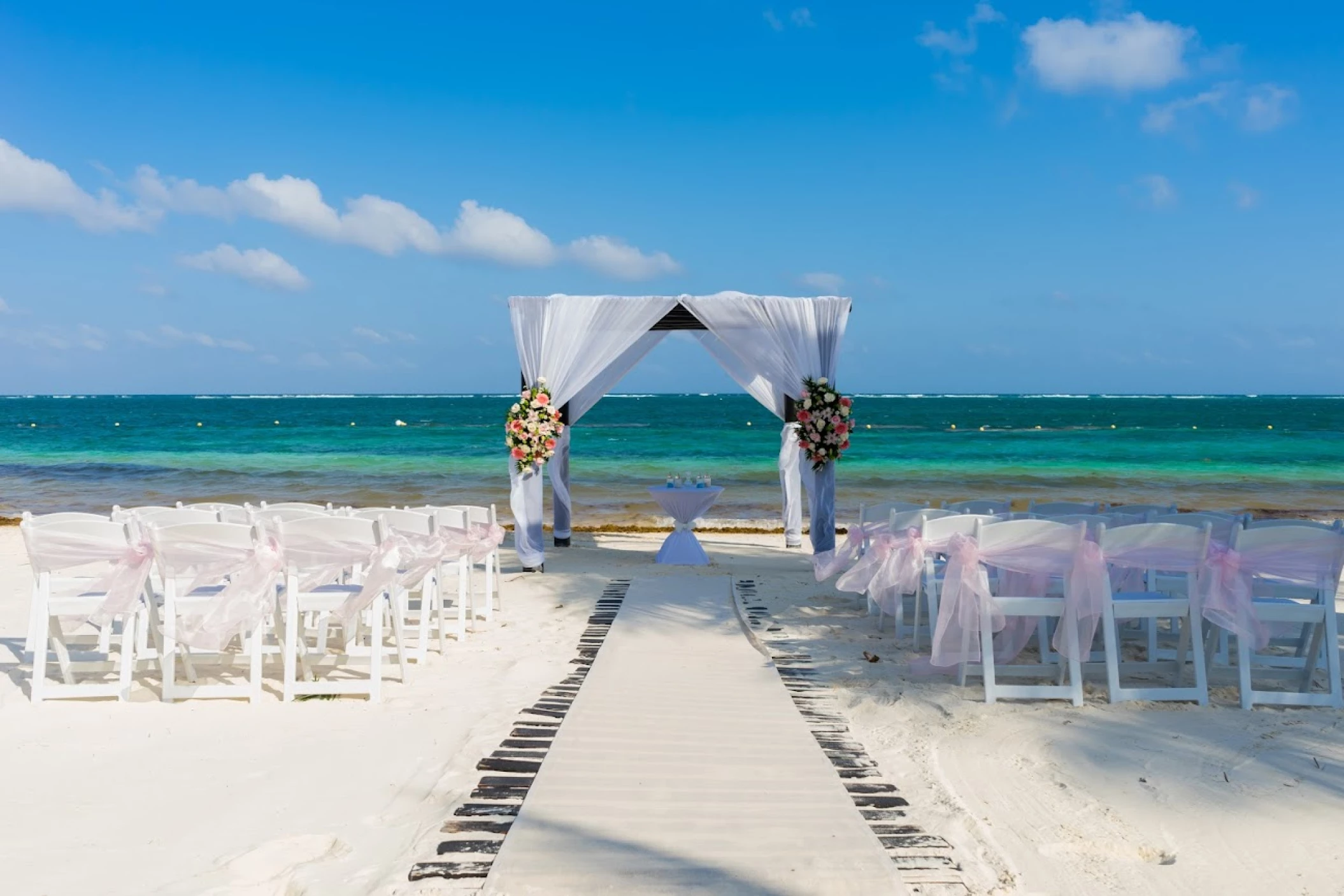 Ceremony decor on Zavaz gazebo at Azul Beach Resort Riviera Cancun