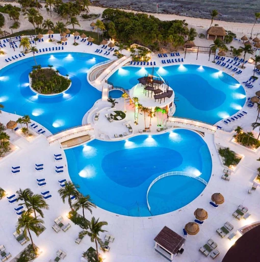 Aerial view main pool at Bahia Principe Grand Tulum