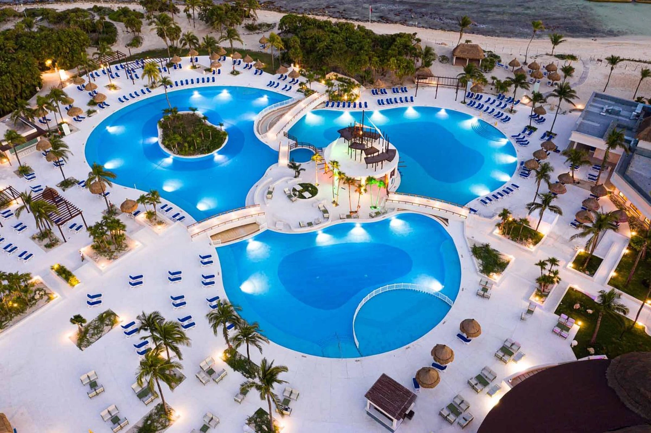 Aerial view main pool at Bahia Principe Grand Tulum