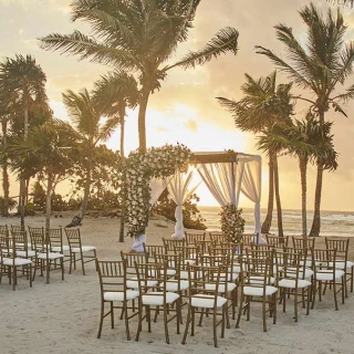 Huppa wedding venue on the beach at Bahia Principe Grand Tulum