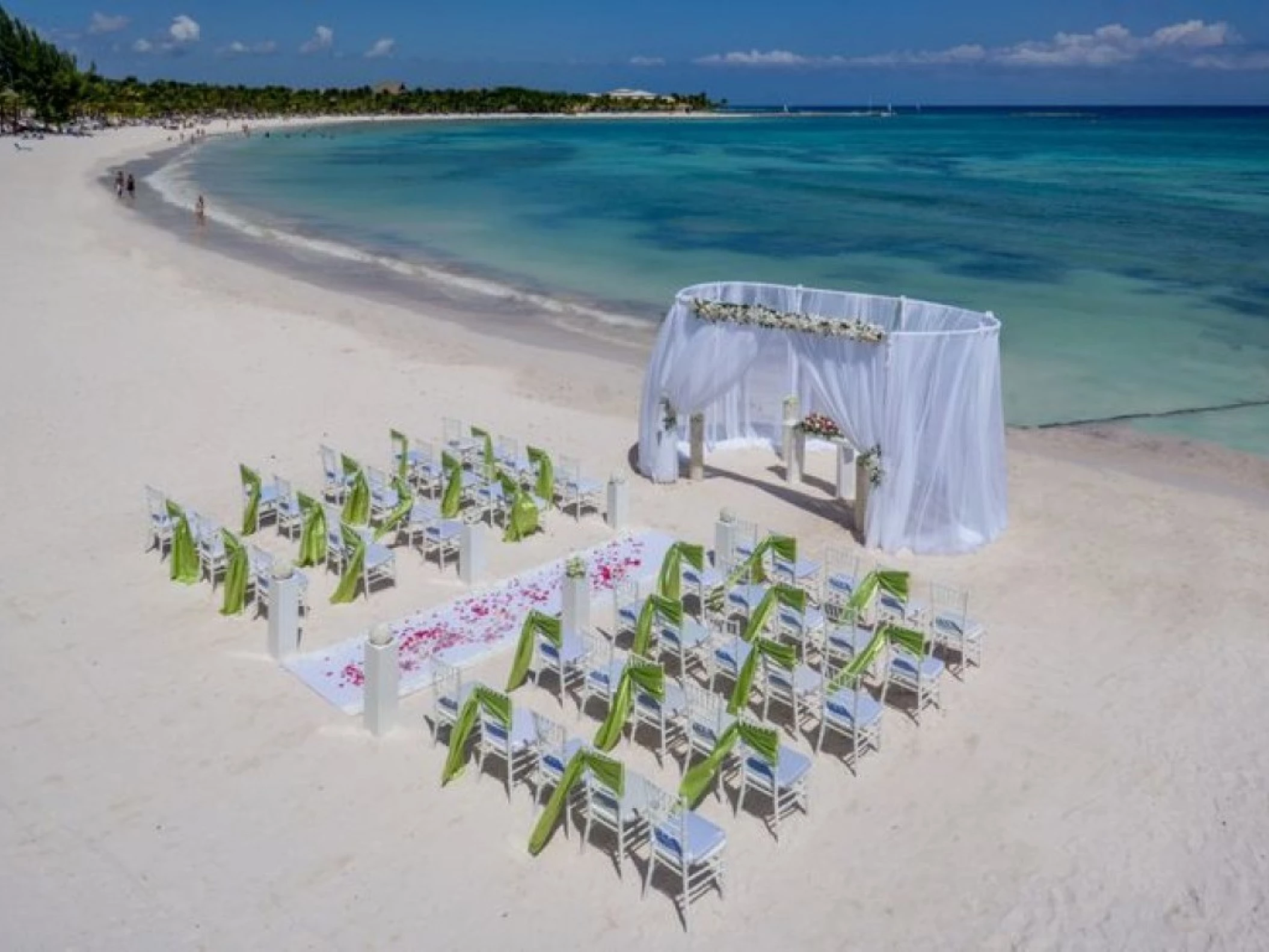 Symbolic ceremony in beach venue at barcelo maya beach