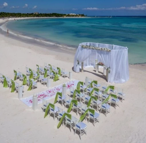 Symbolic ceremony in beach venue at barcelo maya beach