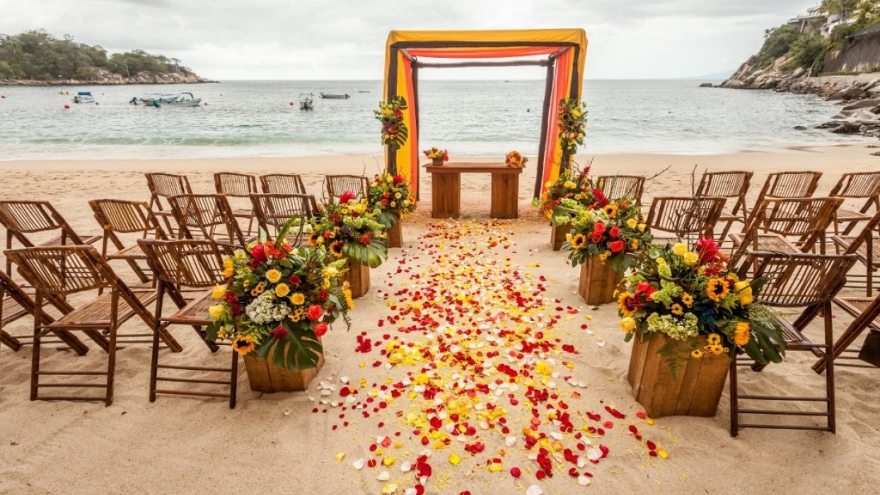 Symbolic ceremony in beach venue at barcelo maya beach