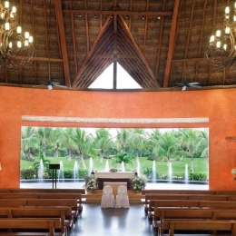 Catholic ceremony in the chapel venue at barcelo maya beach resort