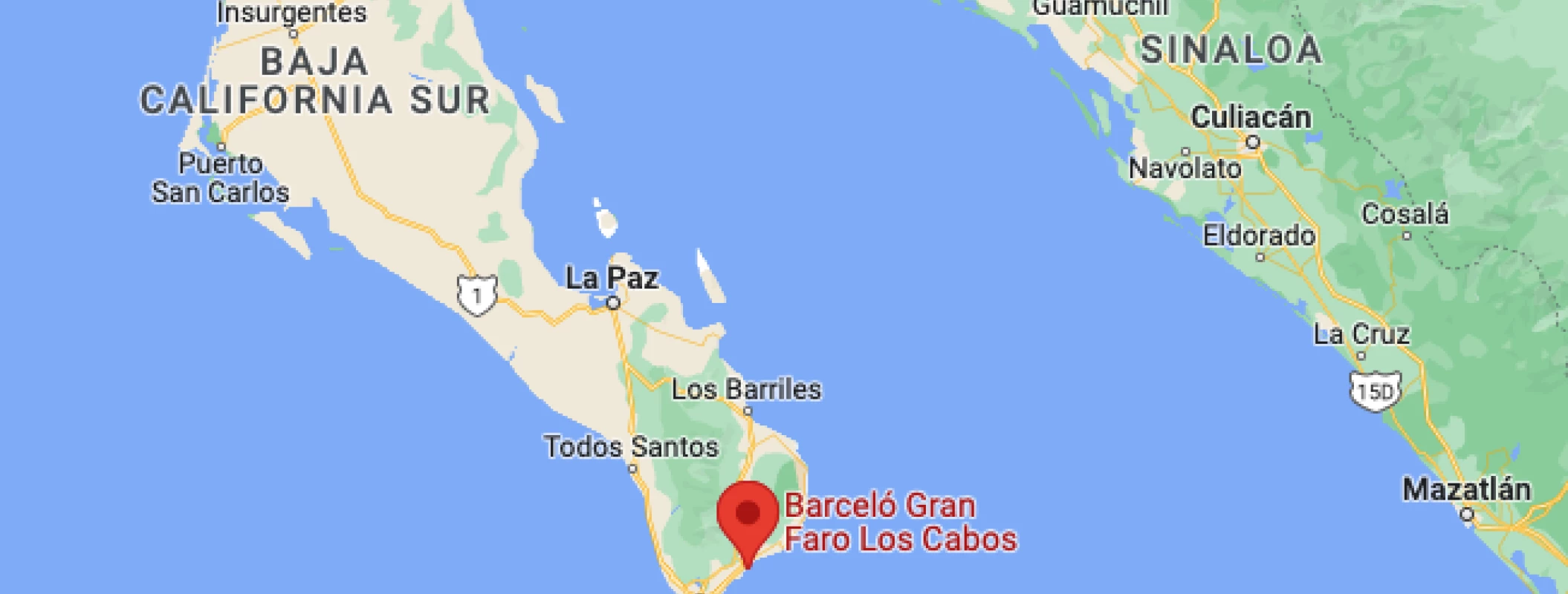 Google maps of Barcelo Gran Faro Los Cabos