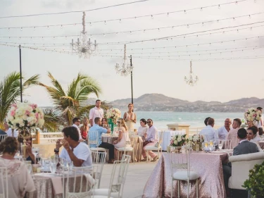 Dinner reception on wedding venue at Barcelo Gran Faro Los Cabos