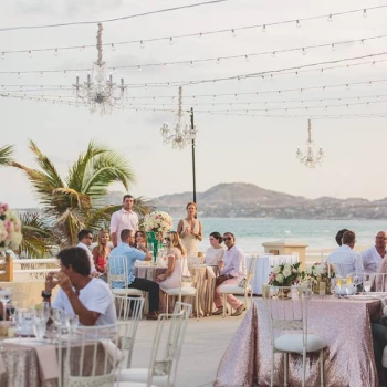 Dinner reception on wedding venue at Barcelo Gran Faro Los Cabos