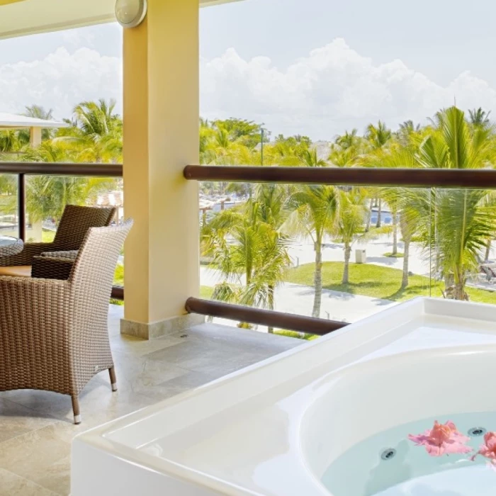 Barcelo Maya Beach balcony with hot tub