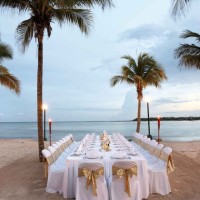 Dinner reception in beach venue at barcelo maya beach