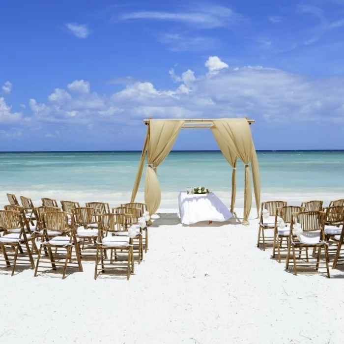 Symbolic ceremony in beach venue at barcelo maya beach