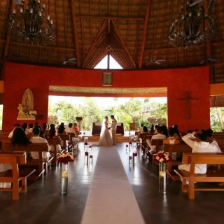 Catholic ceremony in the chapel venue at barcelo maya beach resort