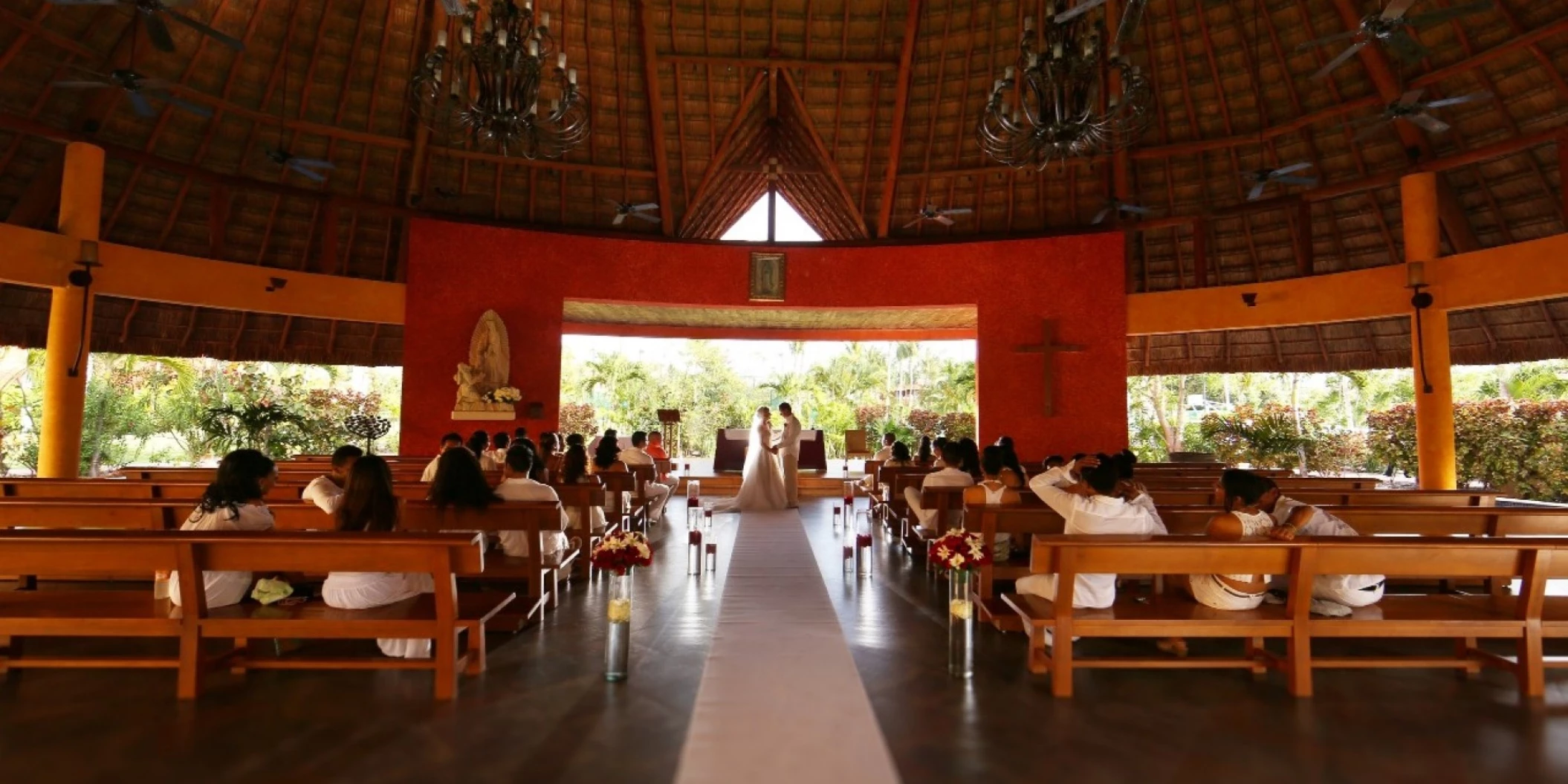 Catholic ceremony in the chapel venue at barcelo maya beach resort