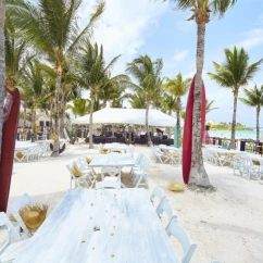 Dinner reception in beach venue at barcelo maya beach