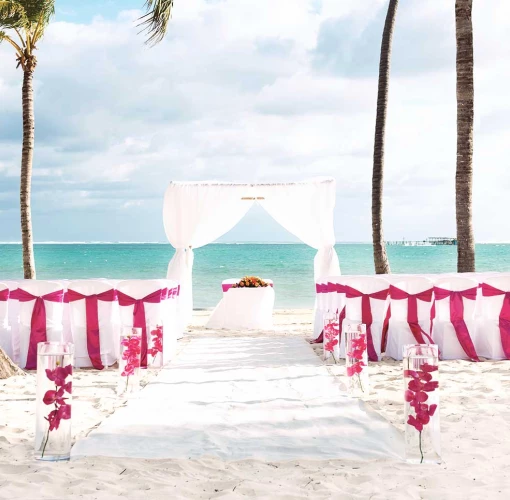 Symbolic ceremony in beach venue at barcelo maya beach