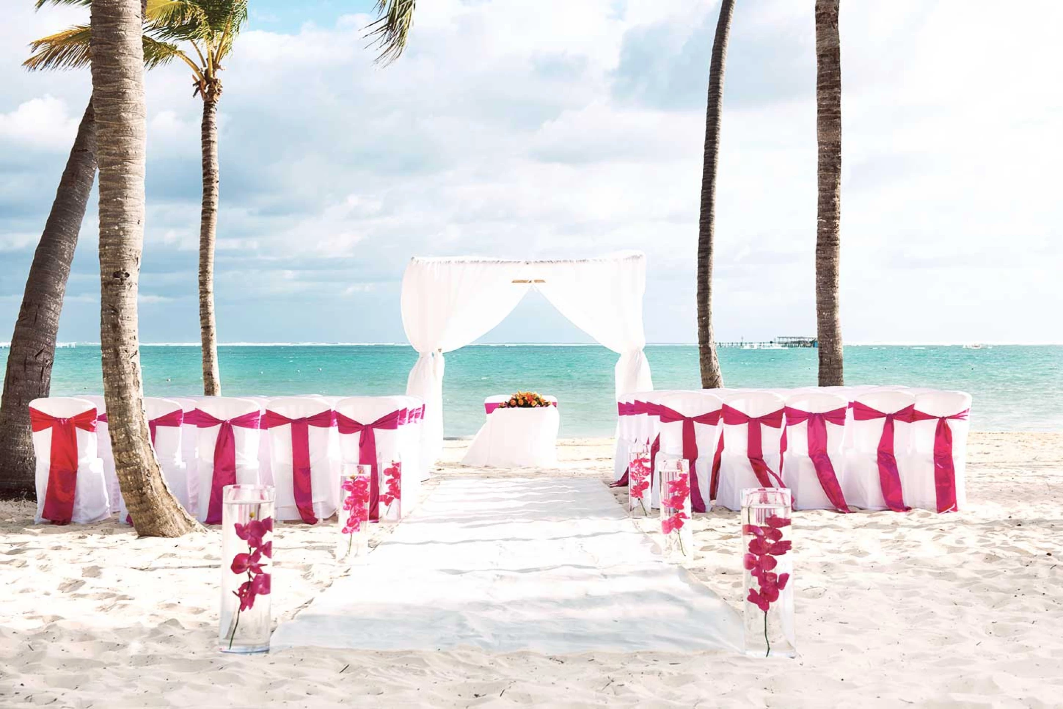 Symbolic ceremony in beach venue at barcelo maya beach