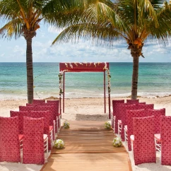 Ceremony decor on the beach at Blue Diamond Luxury Boutique