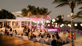 Dinner reception on the main pool at Blue Diamond Luxury Boutique Hotel